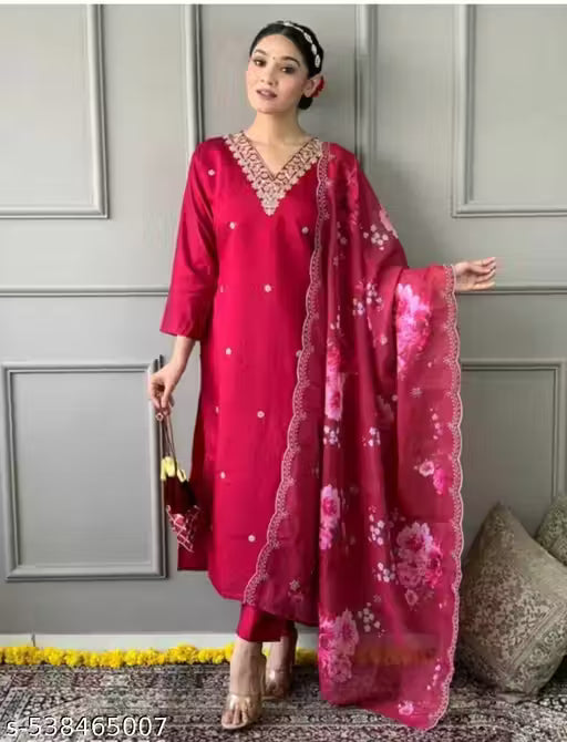 Women's Cream Ethnic Printed Cotton Kurti Top – 3/4 Sleeves & Round Neck