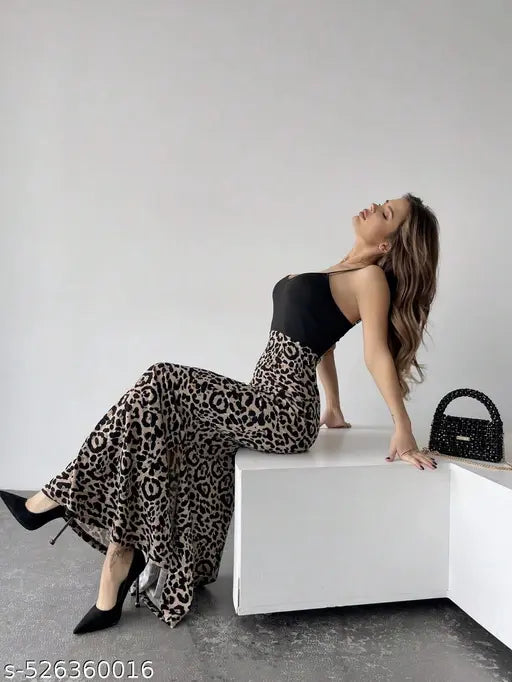 Bold Leopard Print Maxi Dress – Sleeveless & Bodycon Fit